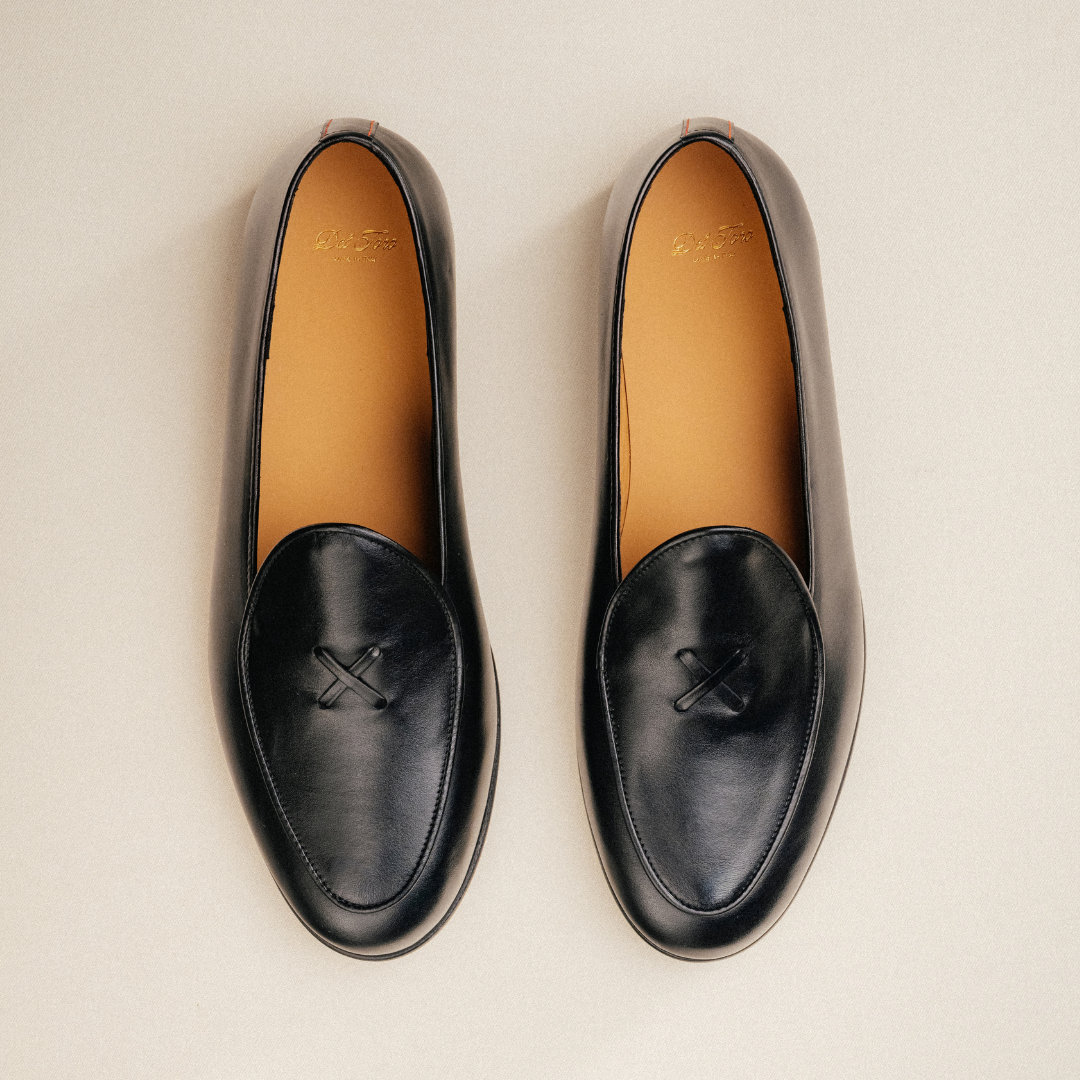 Men's Black Leather Milano Loafer