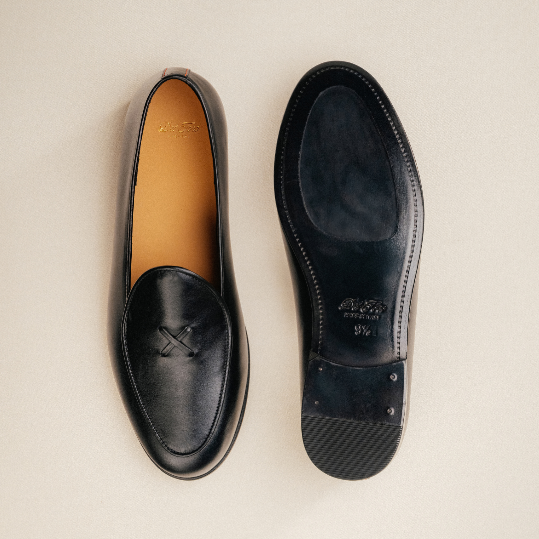 Men's Black Leather Milano Loafer