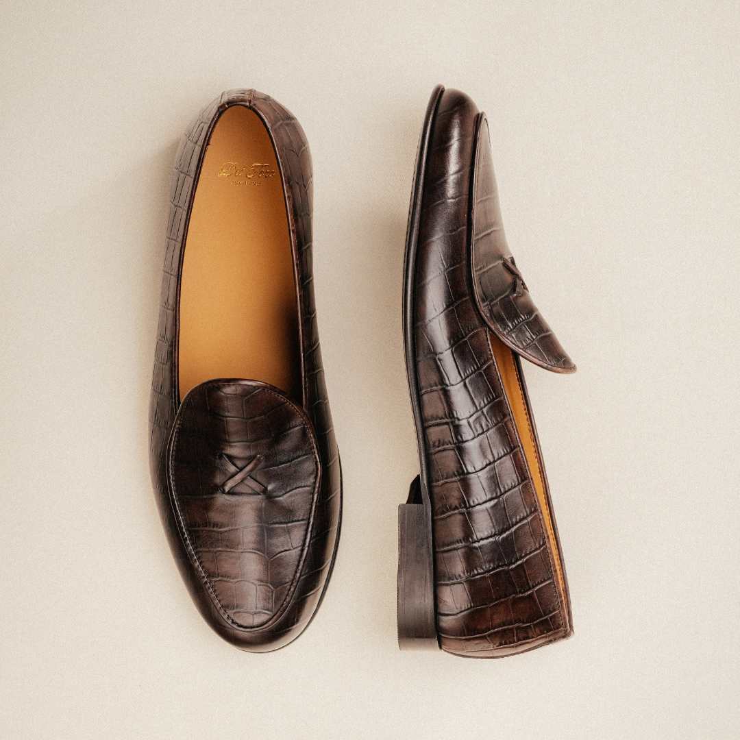 Men's Dark Brown Full Croc Milano Loafer