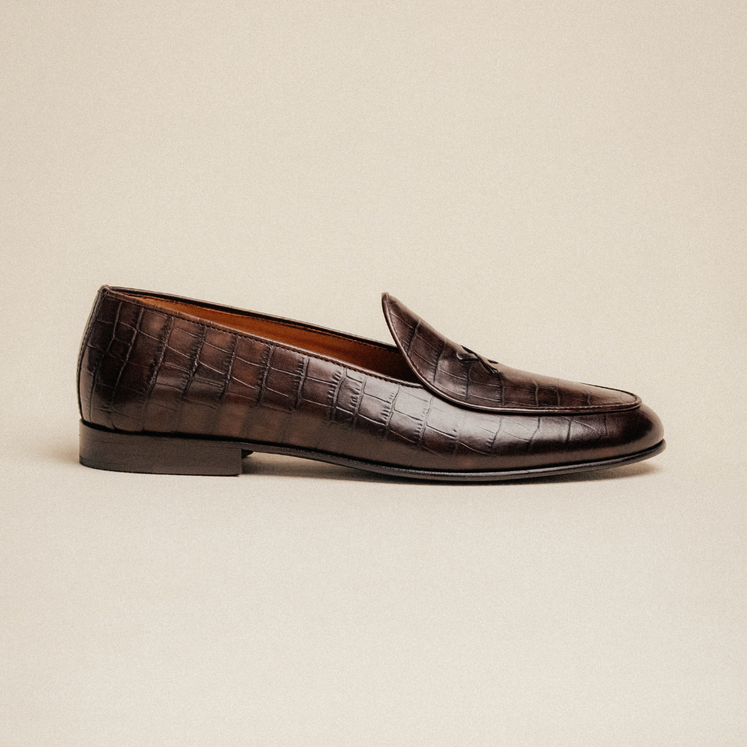 Men's Dark Brown Full Croc Milano Loafer