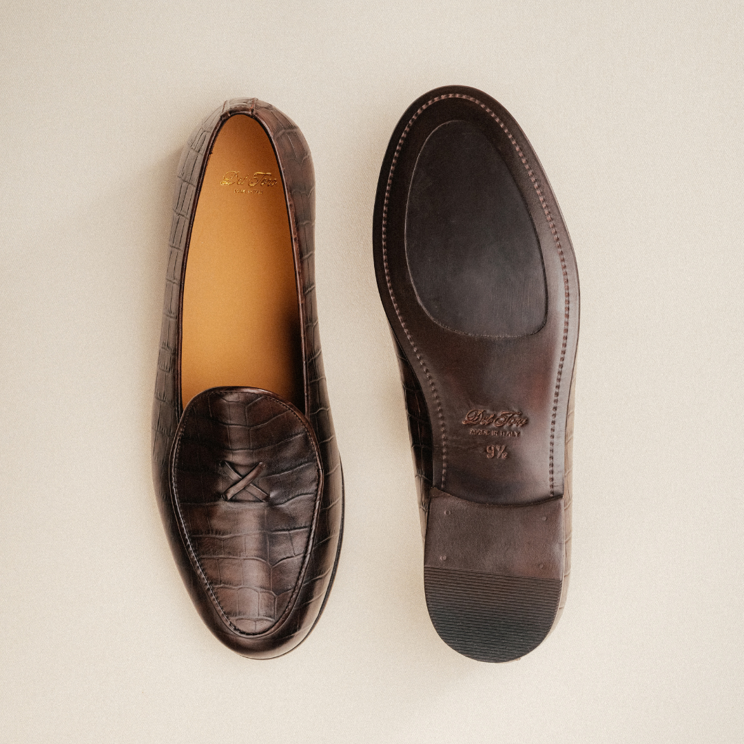Men's Dark Brown Full Croc Milano Loafer
