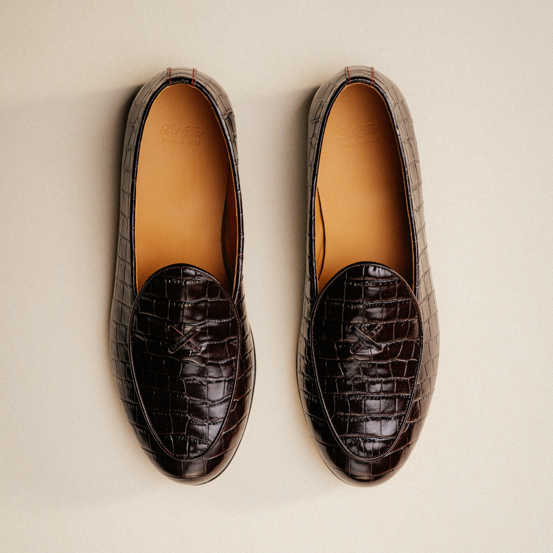 Men's Dark Brown Full Croc Milano Loafer
