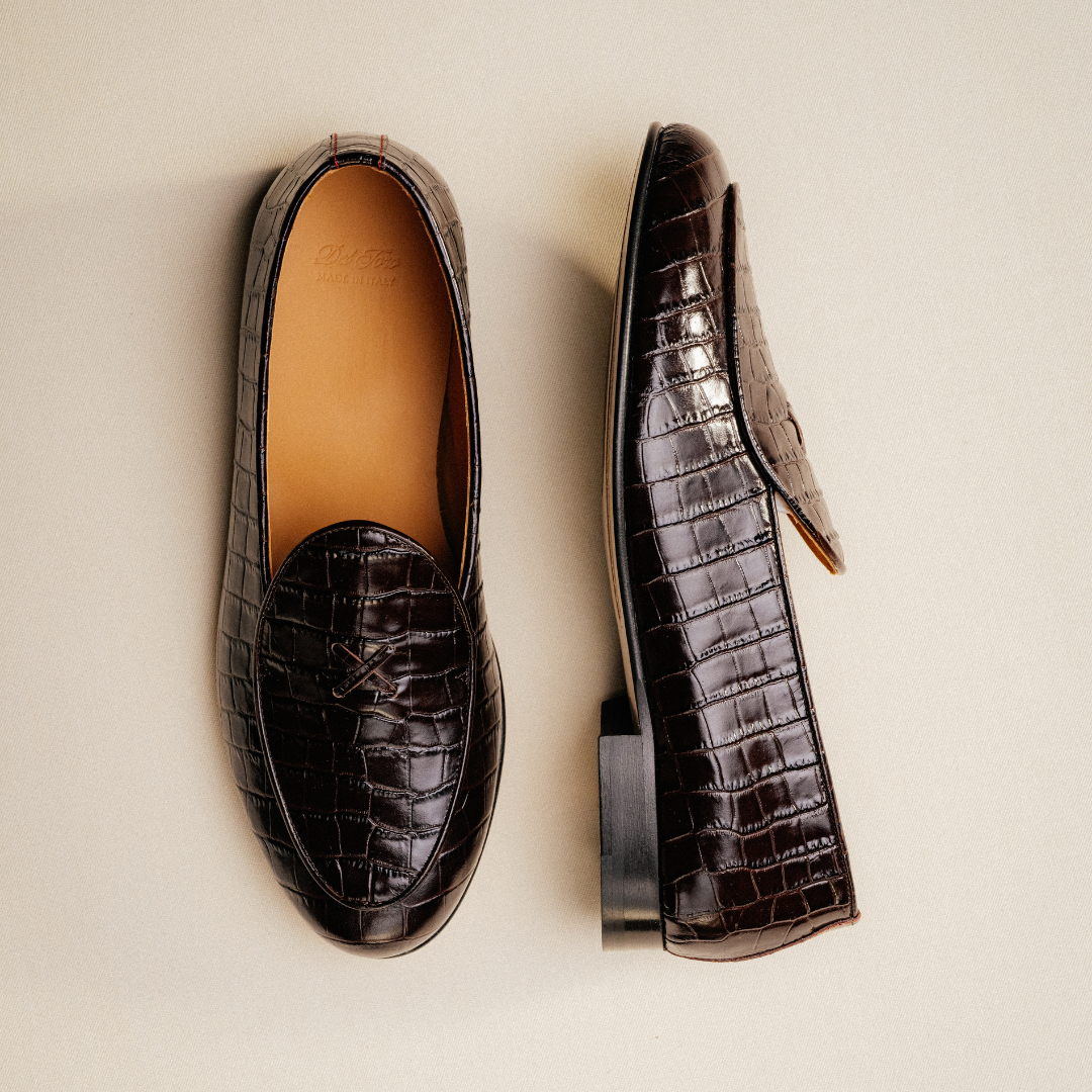 Men's Dark Brown Full Croc Milano Loafer
