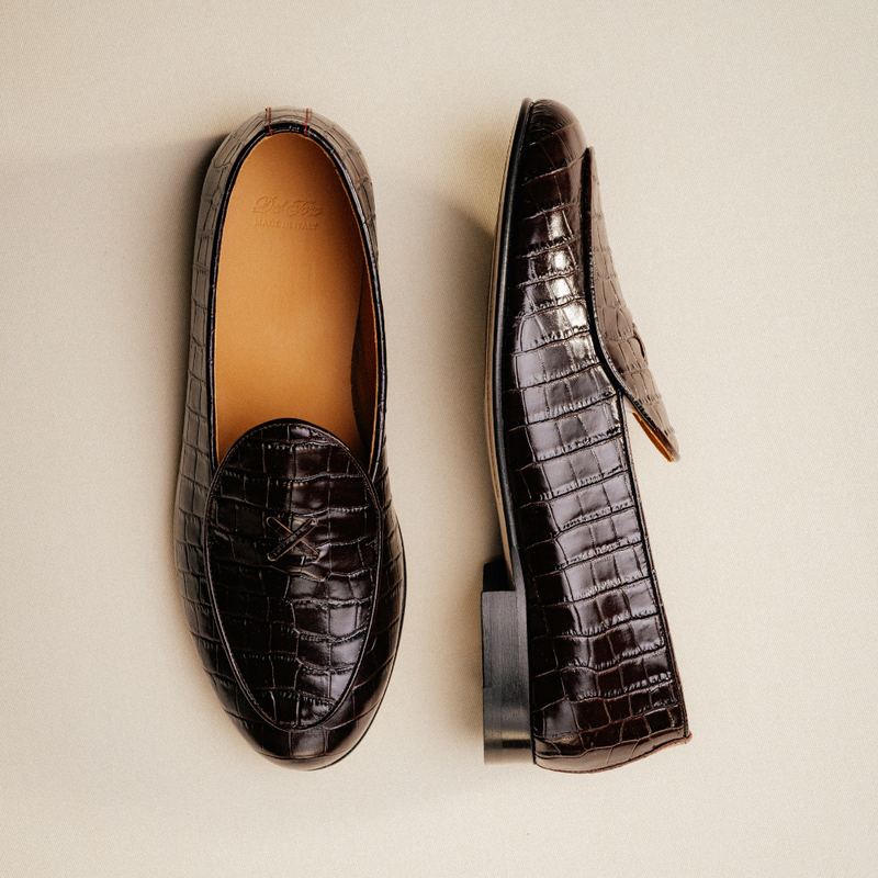 Men's Dark Brown Full Croc Milano Loafer