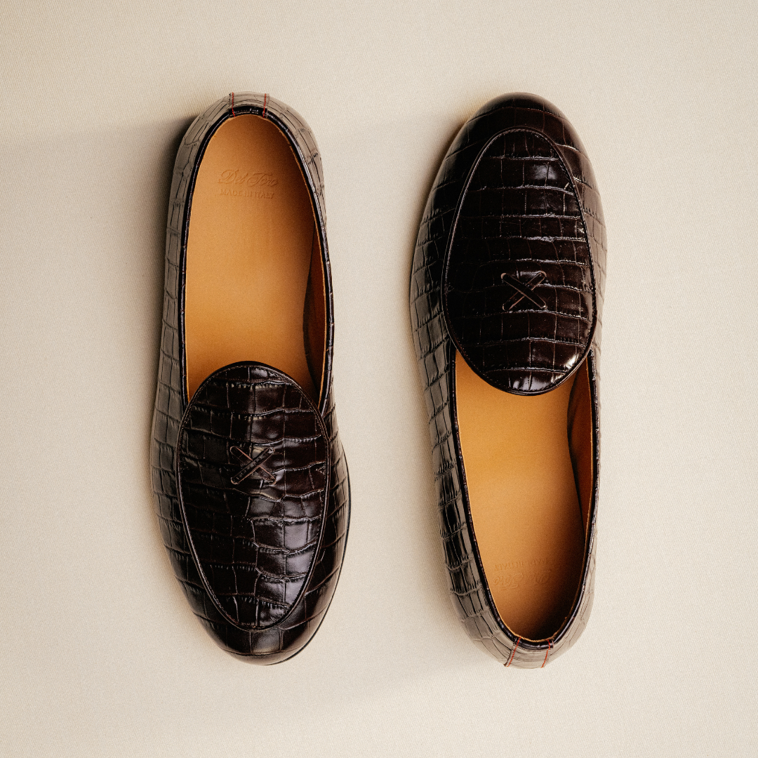 Men's Dark Brown Full Croc Milano Loafer
