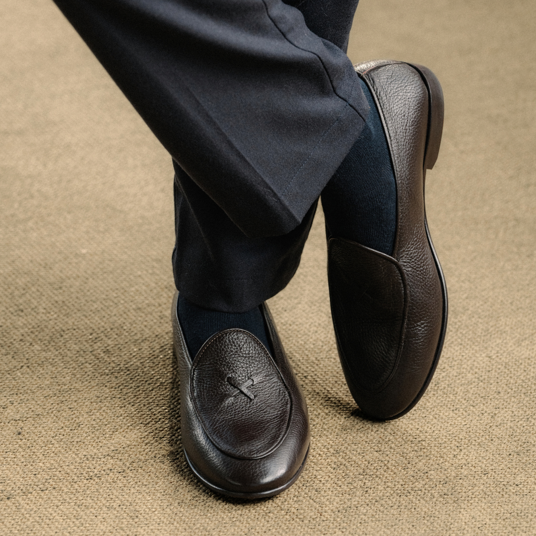 Men's Dark Brown Deerskin Milano Loafer