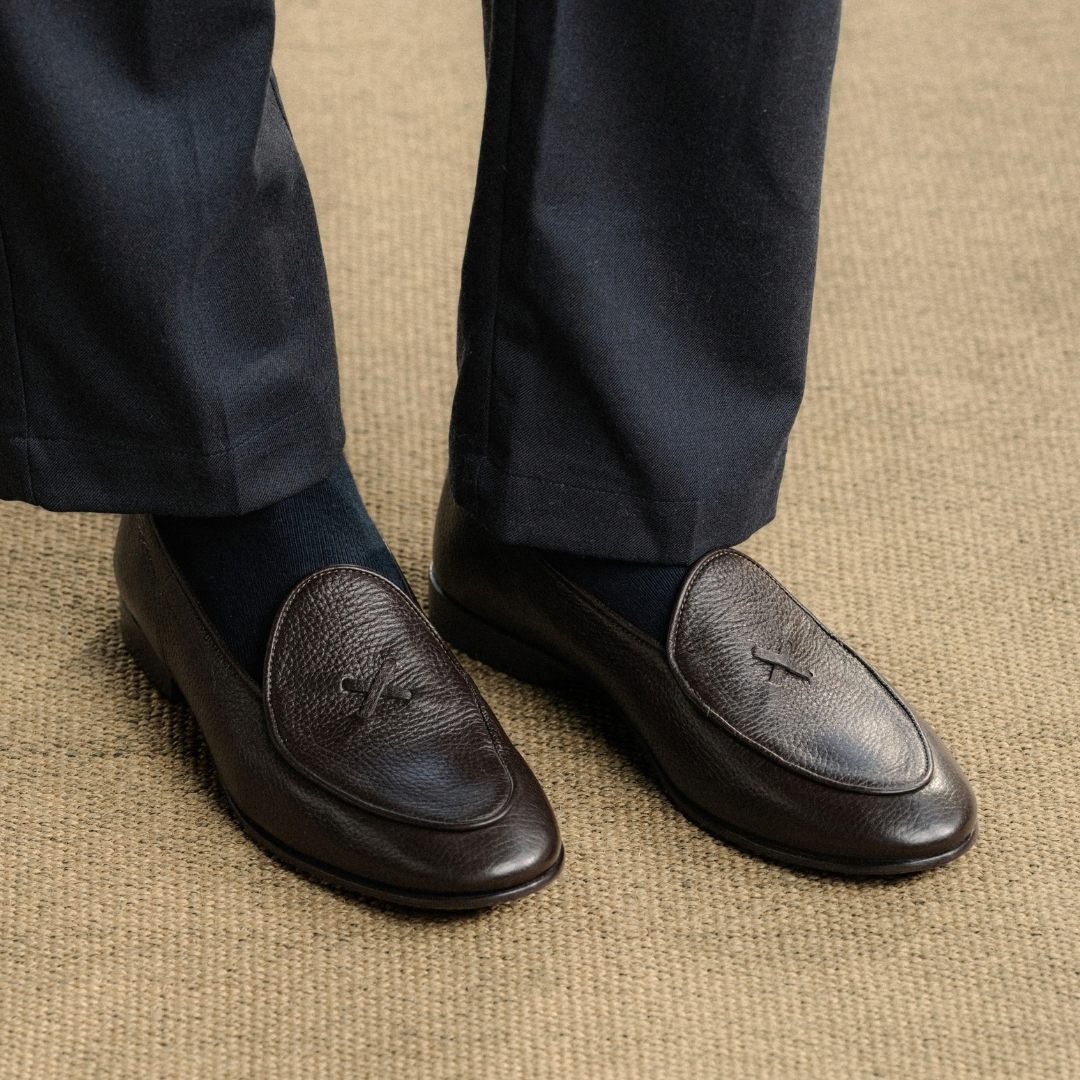 Men's Dark Brown Deerskin Milano Loafer