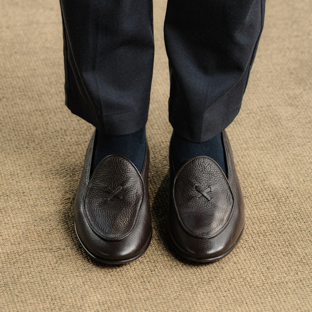 Men's Dark Brown Deerskin Milano Loafer