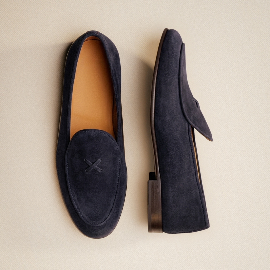 Men's Navy Suede Milano Loafer