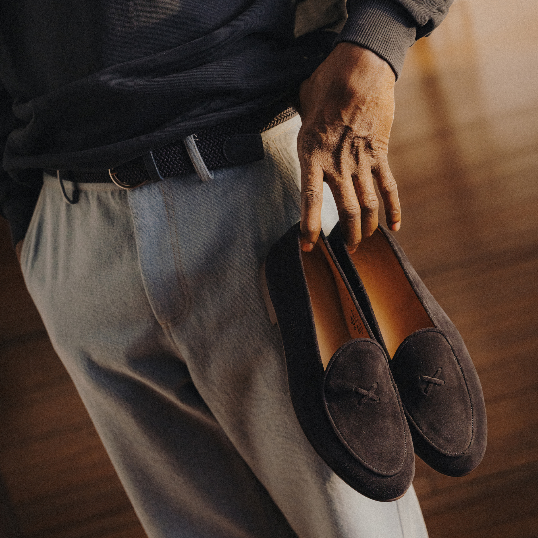 Men's Navy Suede Milano Loafer