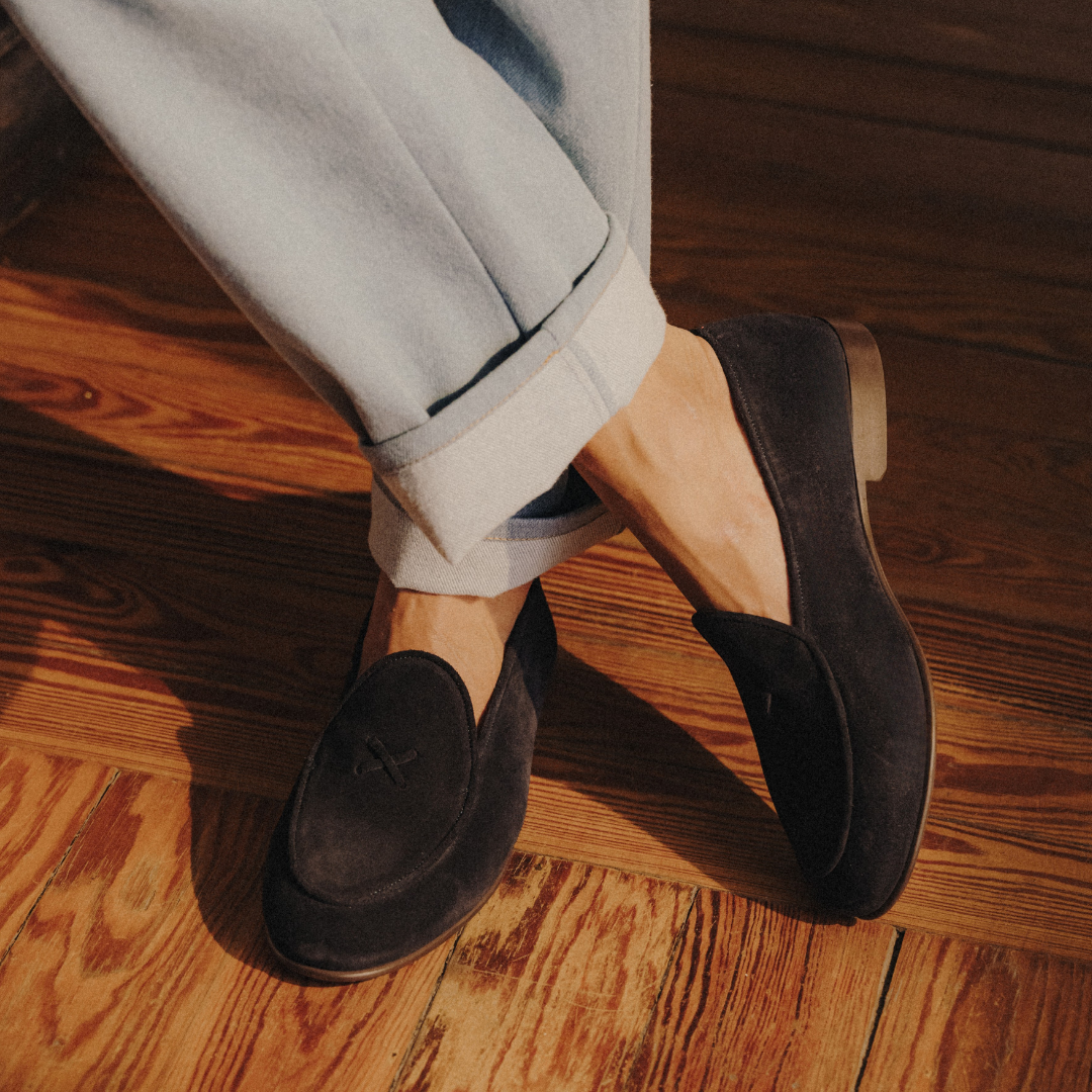 Men's Navy Suede Milano Loafer