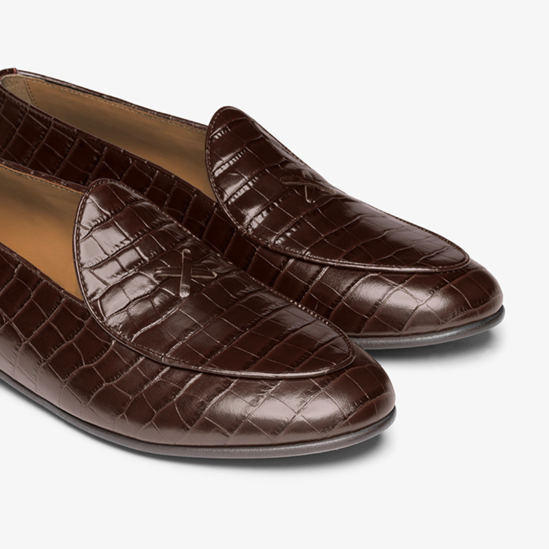 Men's Chocolate Full Croc Milano Loafer