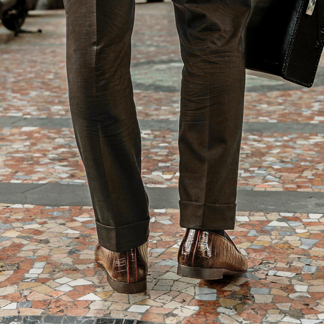 Men's Chocolate Full Croc Milano Loafer