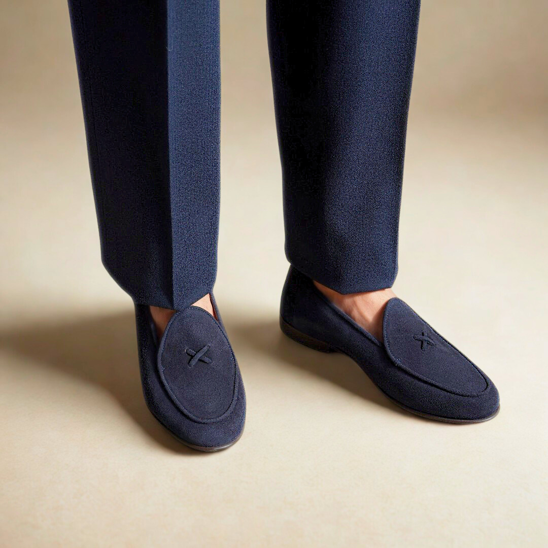 Men's Navy Suede Milano Loafer