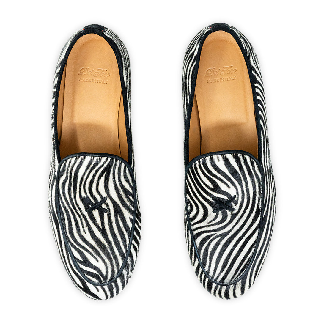 Womens Zebra Print Milano Loafer