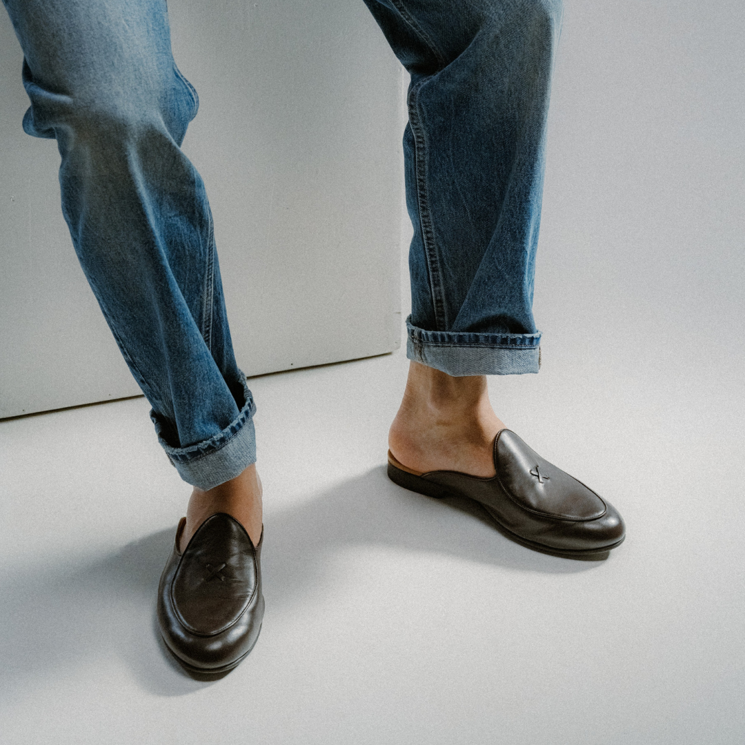 Men's Dark Brown Leather Milano Mule