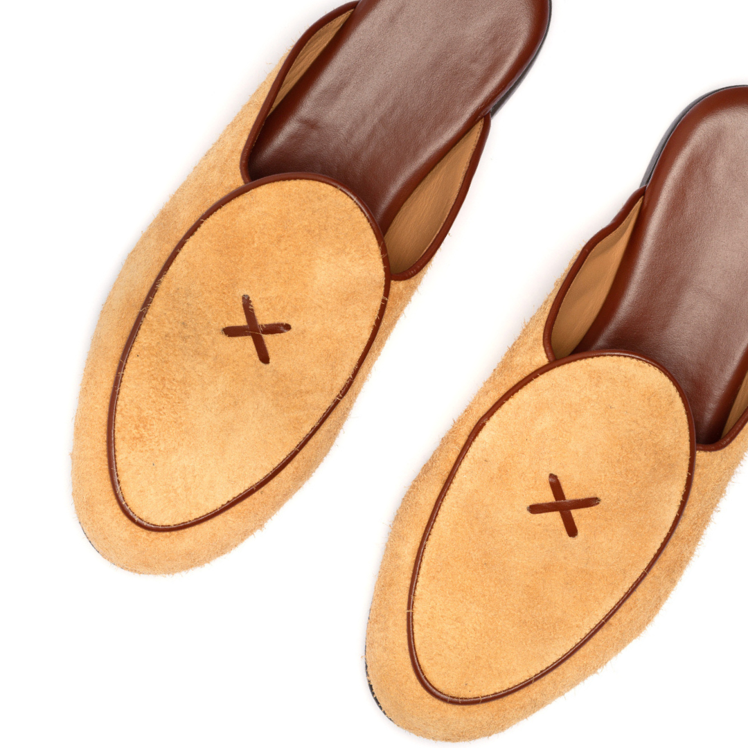 Men's Tan Textured Suede Milano Mule