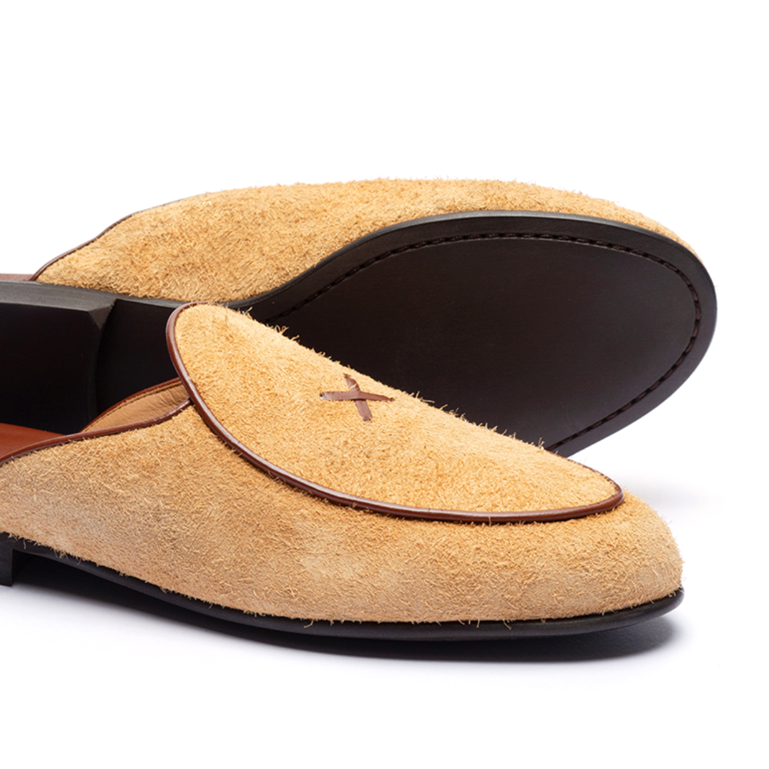 Men's Tan Textured Suede Milano Mule