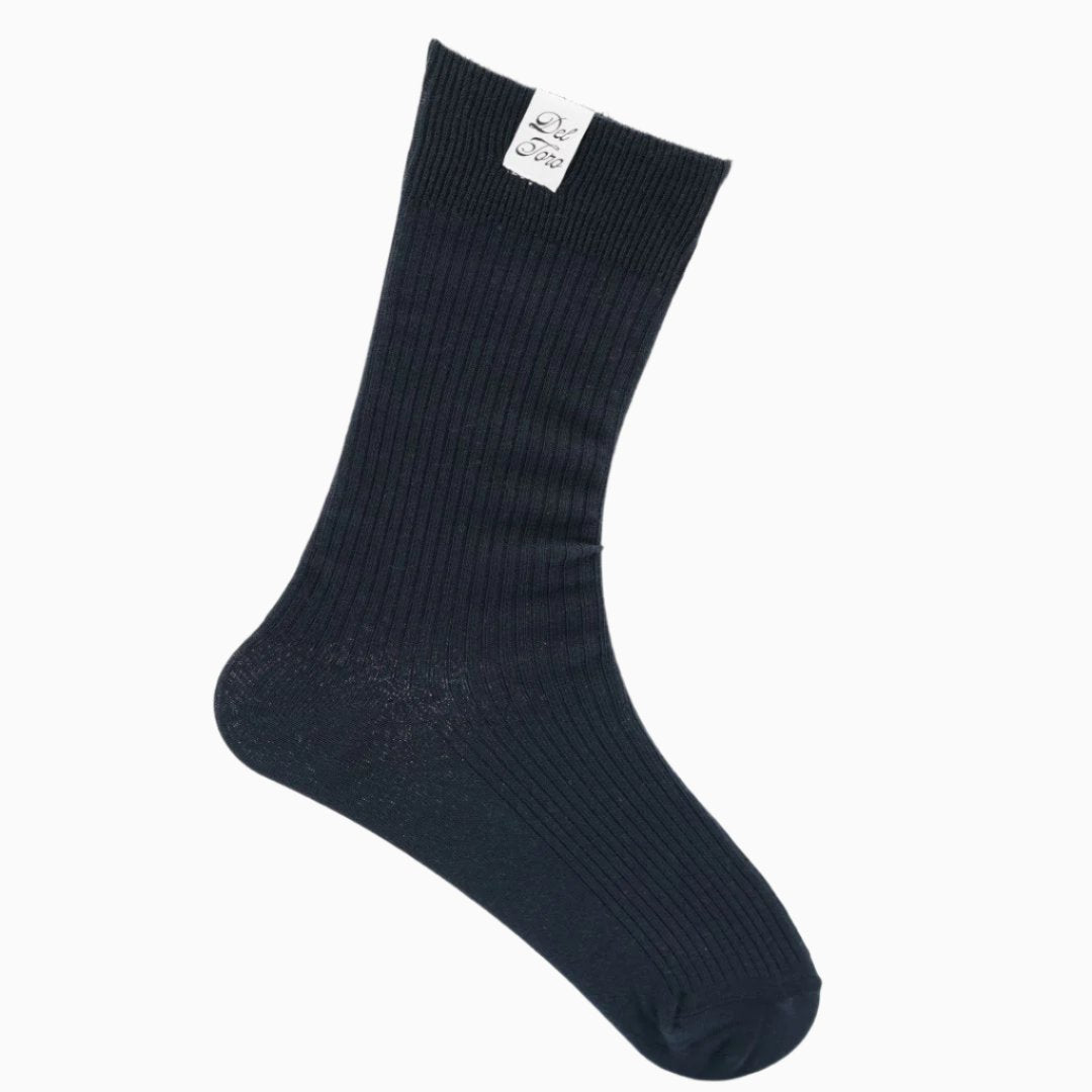 Ribbed Crew Casual Sock - Navy