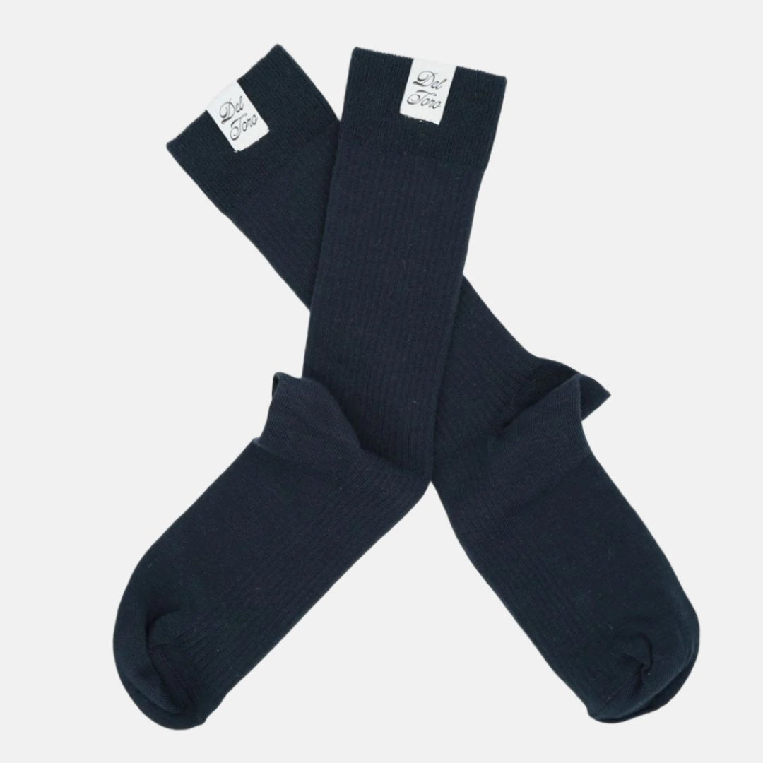 Ribbed Crew Casual Sock - Navy