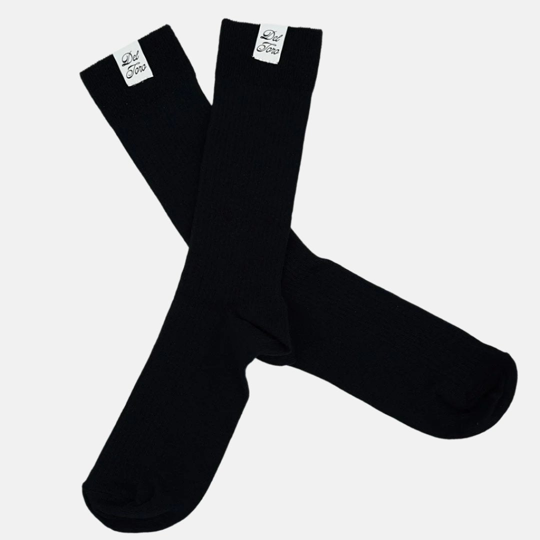 Ribbed Crew Casual Sock - Black