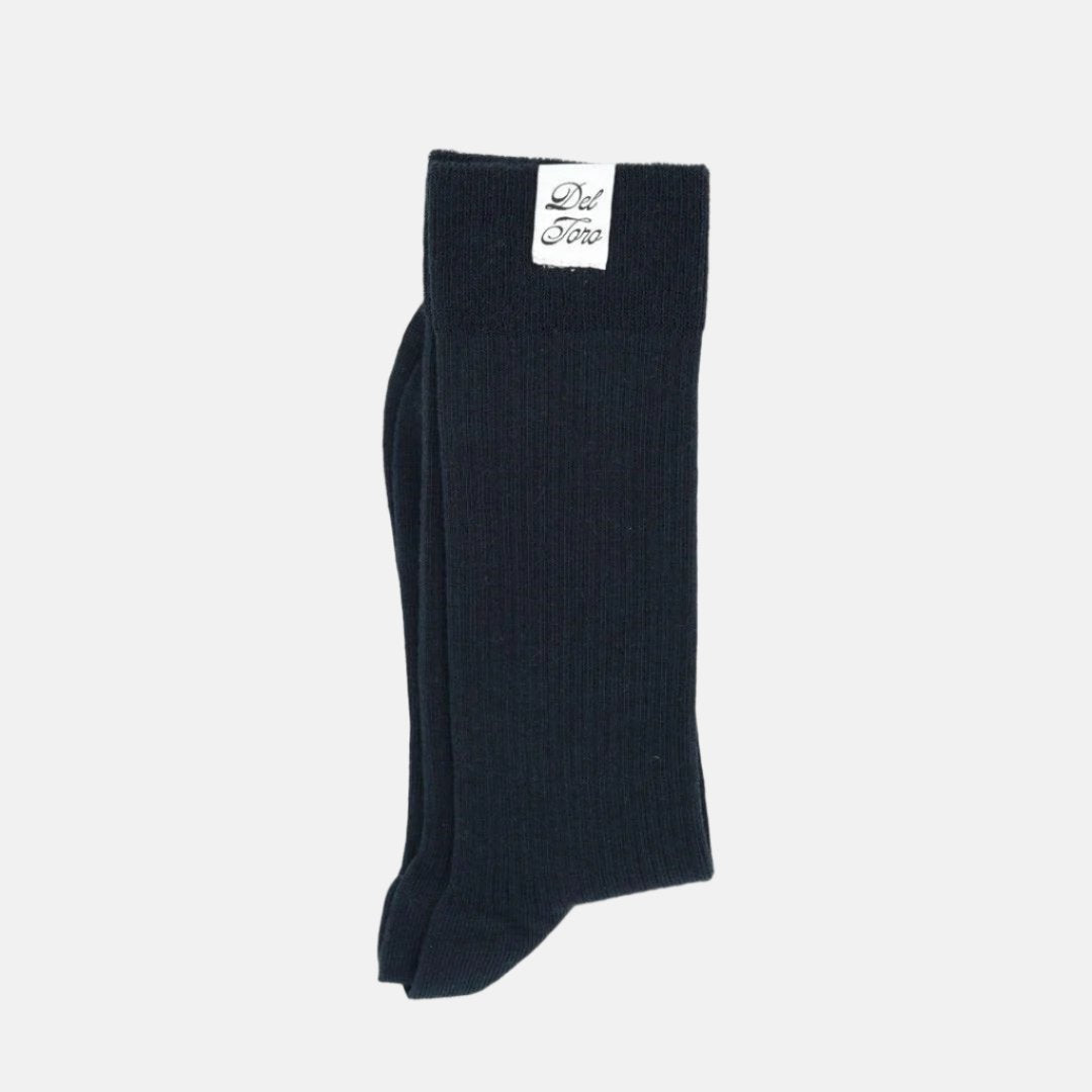 Ribbed Crew Casual Sock - Navy