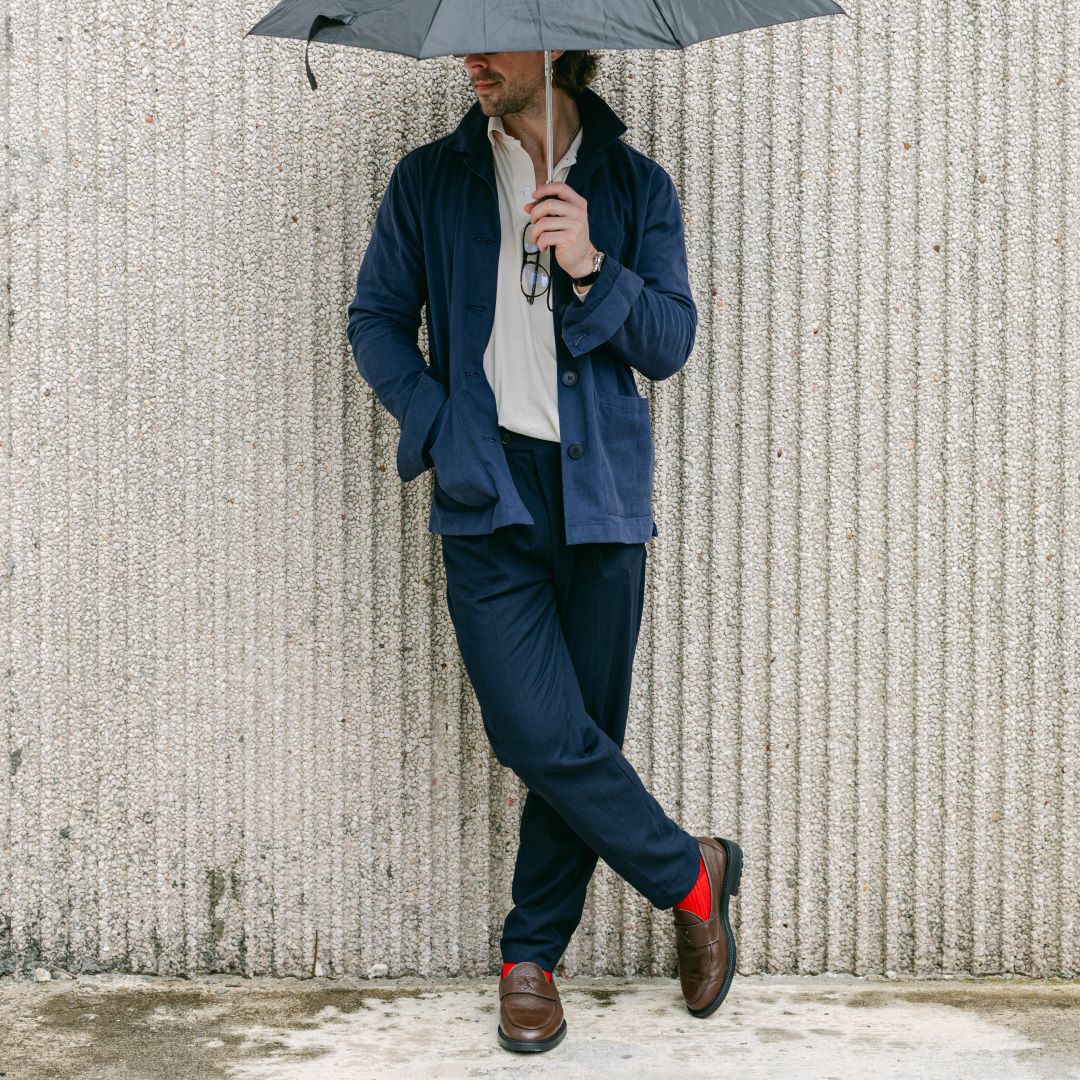 Cotton Canvas Chore Coat - Navy