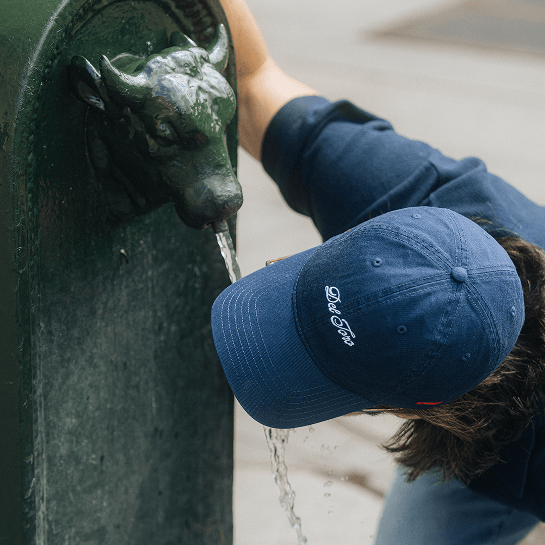 Embroidered Side Stripe Dad Hat - Navy