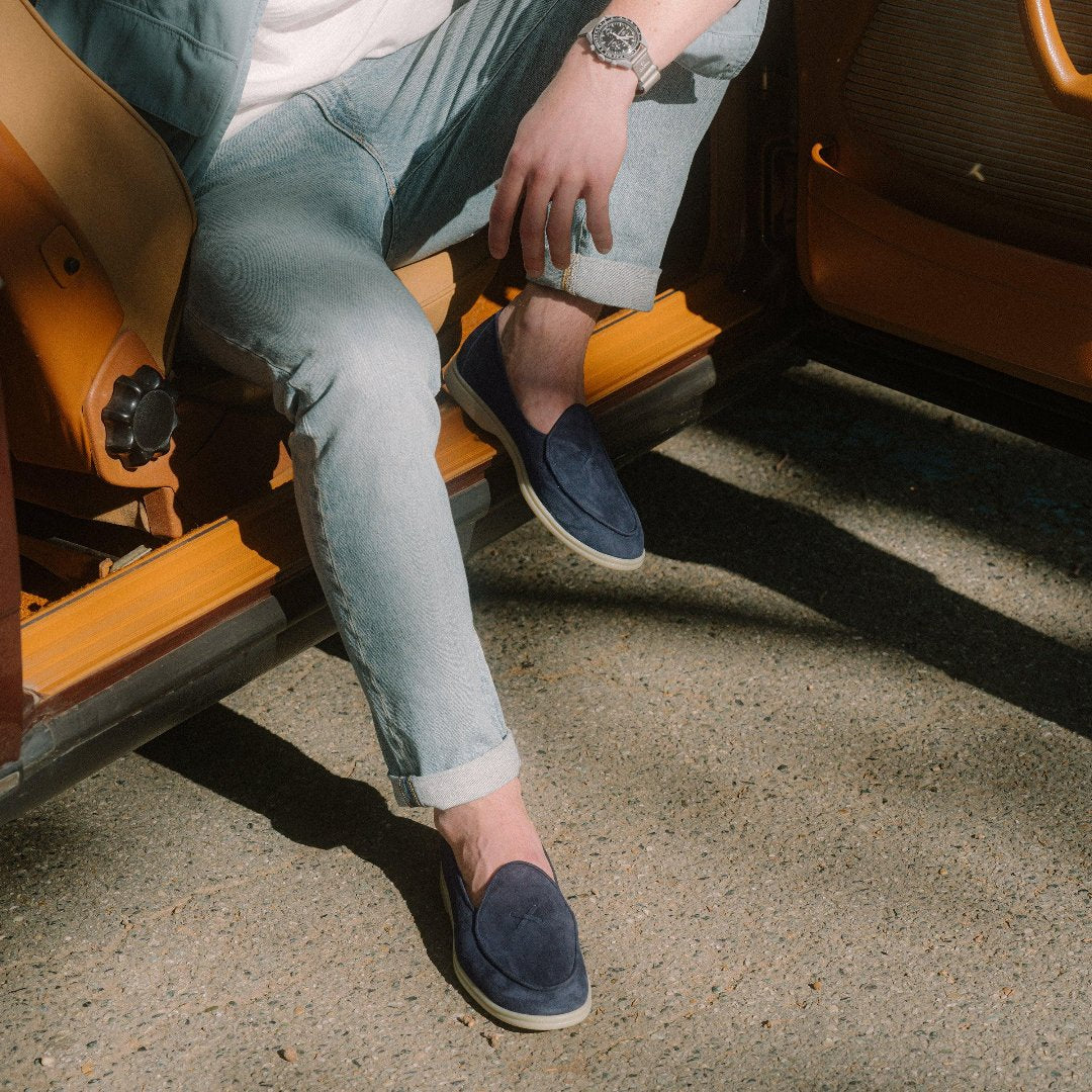 Men's Navy Suede Viaggio Loafer