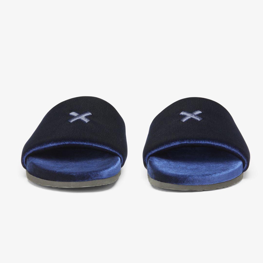 Midnight Navy Velvet House Slide