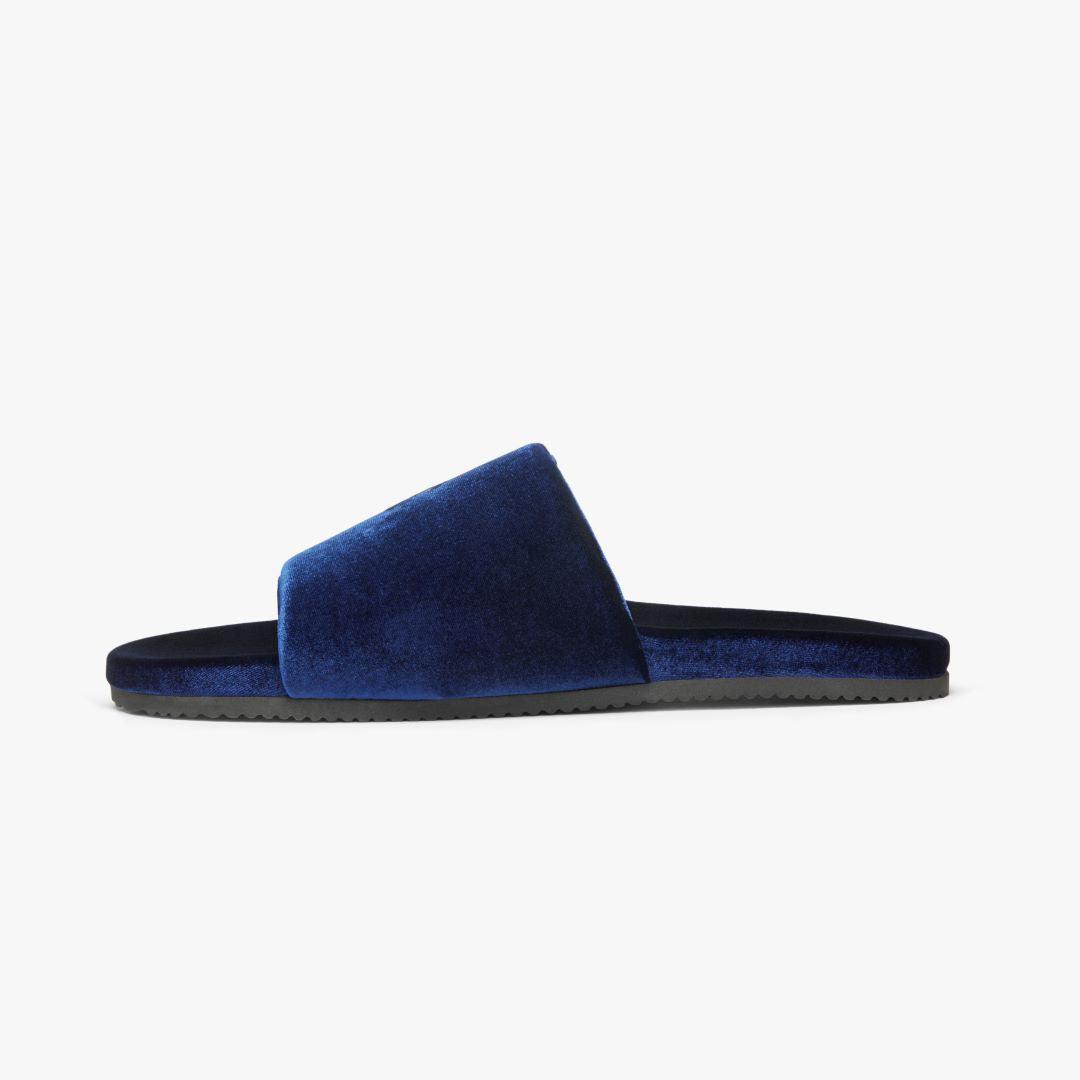 Midnight Navy Velvet House Slide