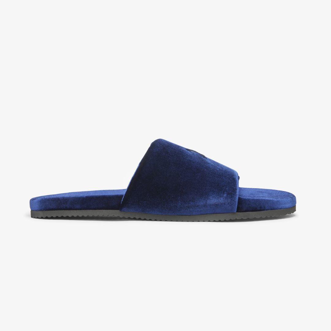 Midnight Navy Velvet House Slide