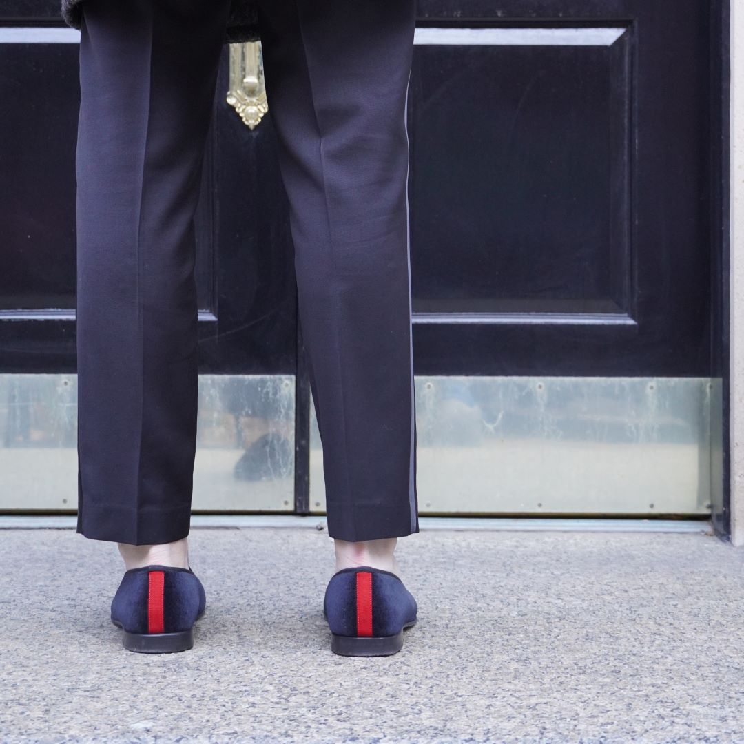 Men's Navy Velvet Slipper II