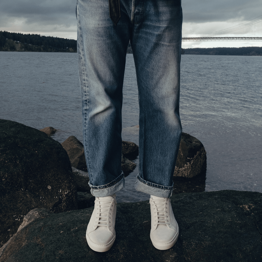 Men's Off White Suede Sardegna Sneaker II