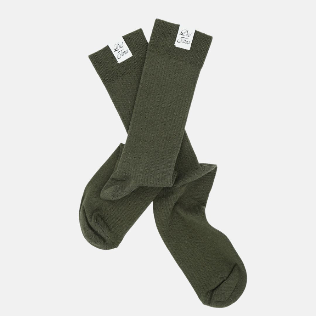 Ribbed Crew Casual Sock - Olive