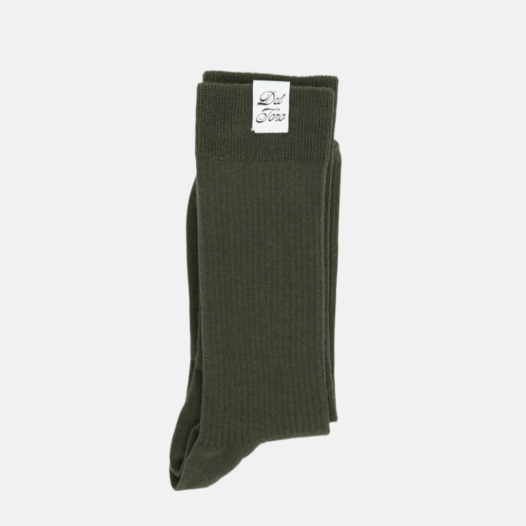 Ribbed Crew Casual Sock - Olive