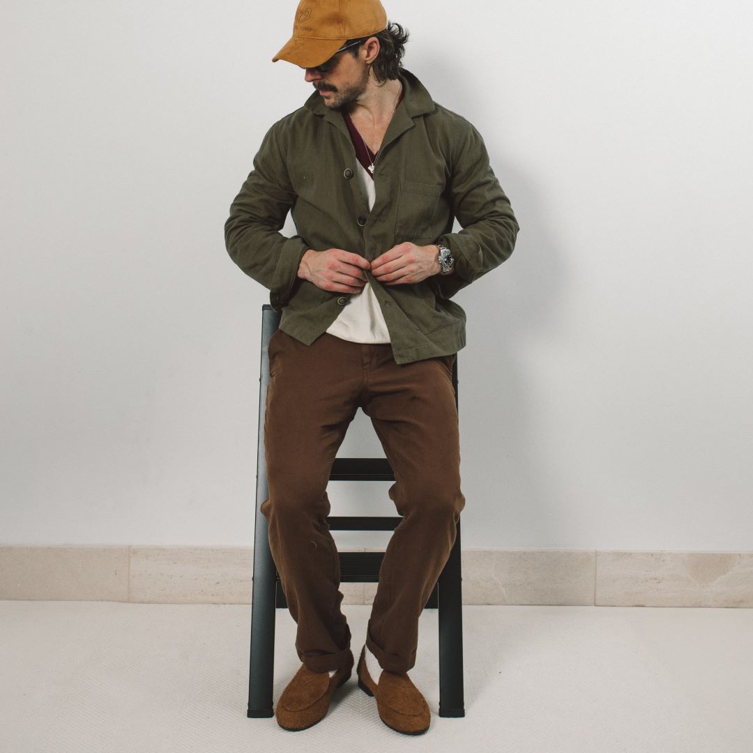 Cotton Canvas Chore Coat - Olive