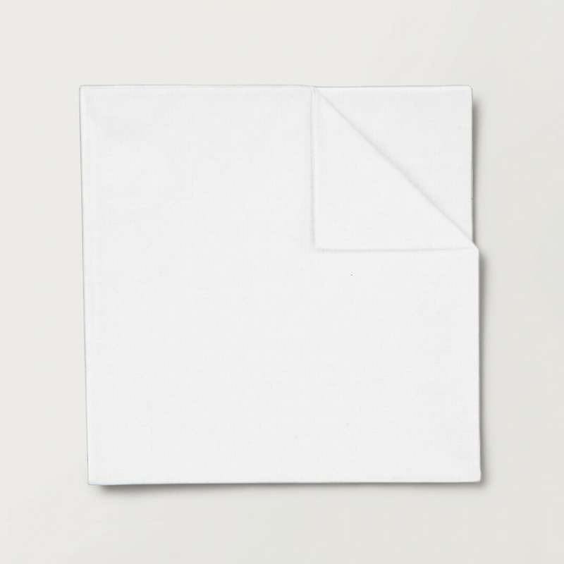 White Cotton Pocket Square