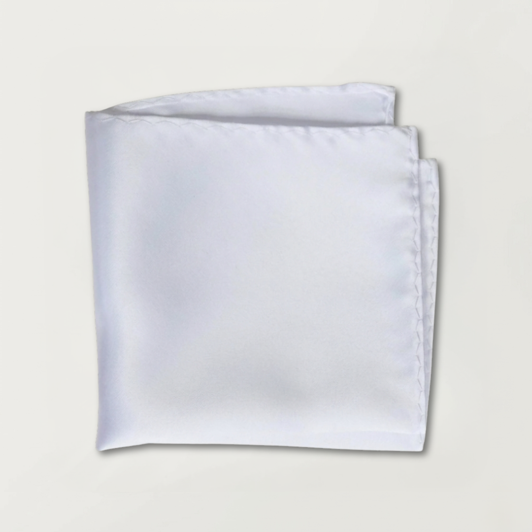 White Silk Pocket Square