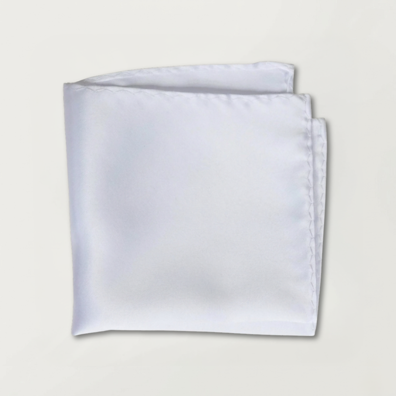 White Silk Pocket Square