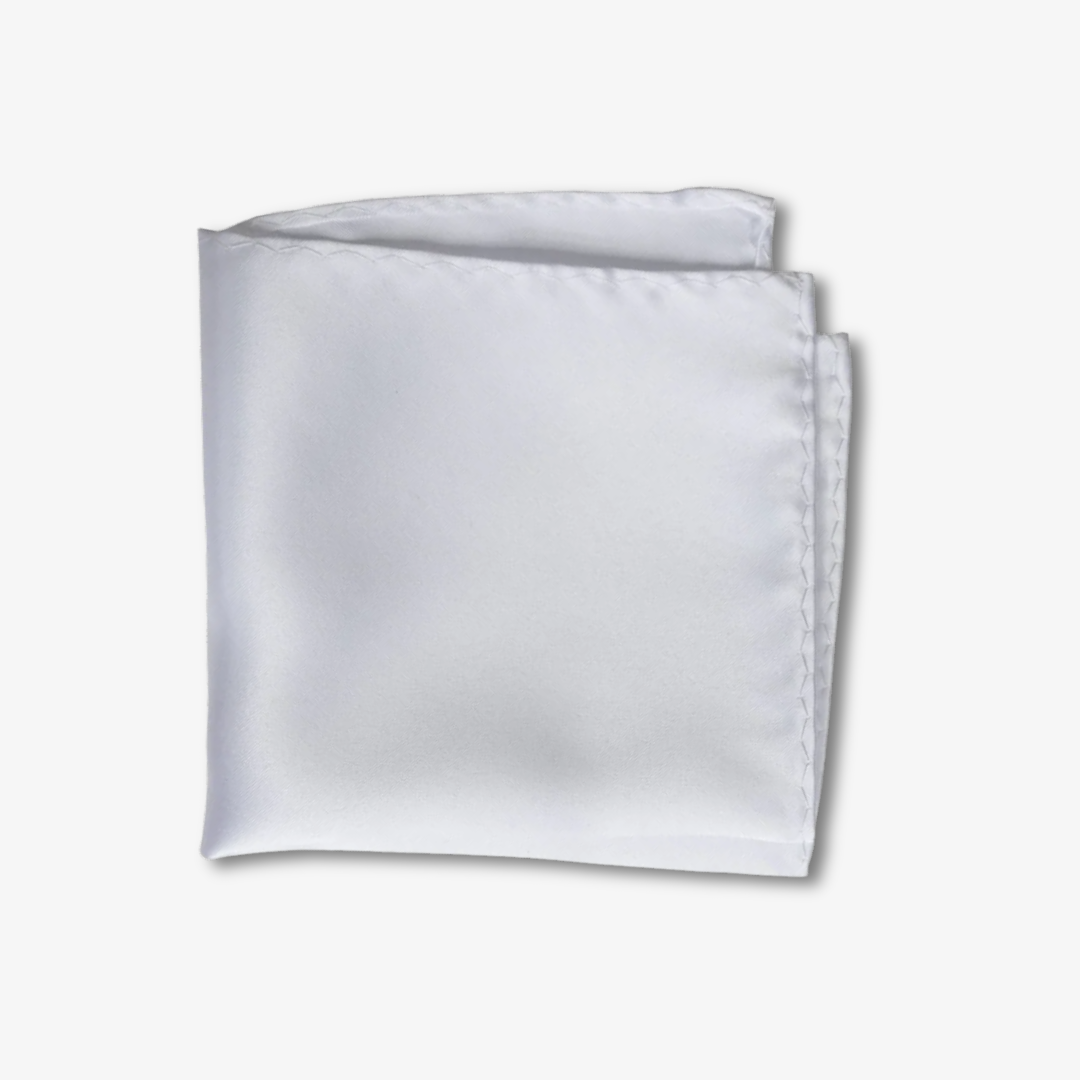 White Silk Pocket Square