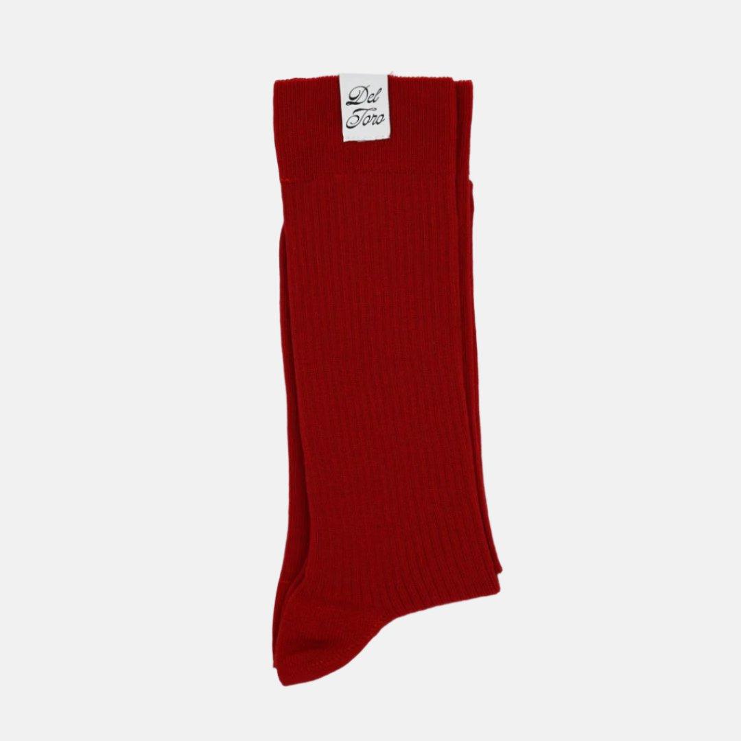 Ribbed Loop Sock - Red