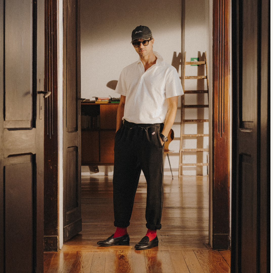 Men's Retro Gym Sweatpants - Black