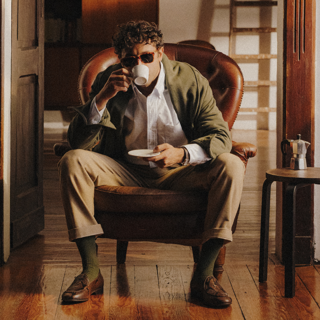 Shawl Collar Sweatshirt Cardigan - Military Green