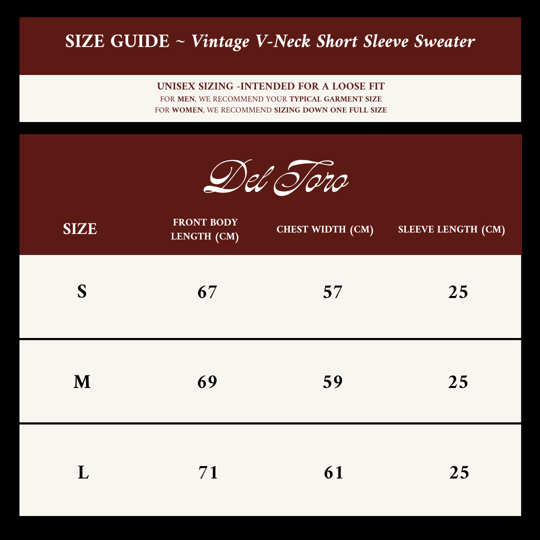 Men's Vintage Short Sleeve V-Neck Sweater - Vintage White / Burgundy