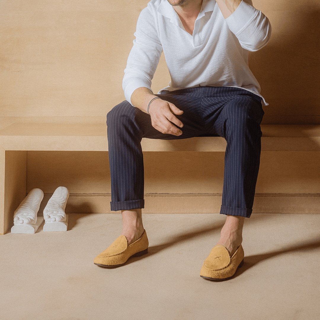 Men s Tan Textured Suede Milano Loafer