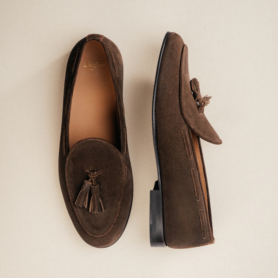Men's Dark Brown Suede Tassel Loafer