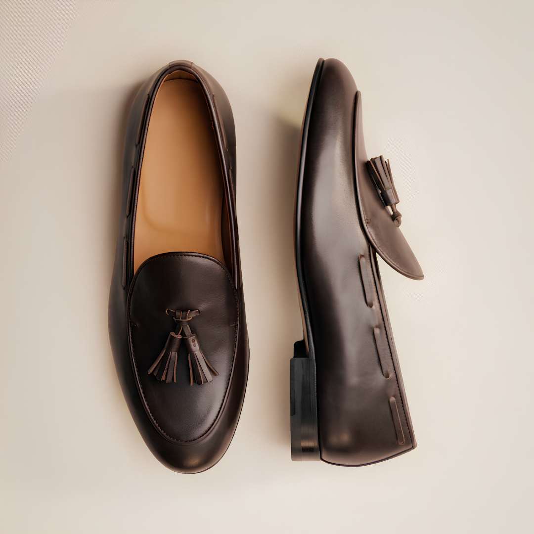Men's Dark Brown Leather Tassel Loafer