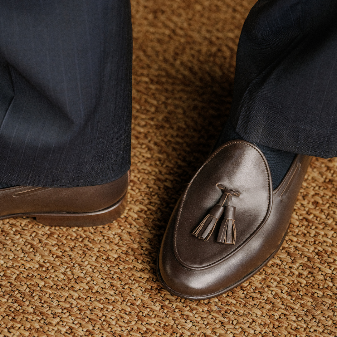 Men's Dark Brown Leather Tassel Loafer