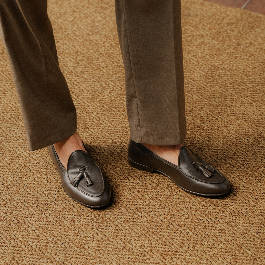 Men's Dark Brown Leather Tassel Loafer
